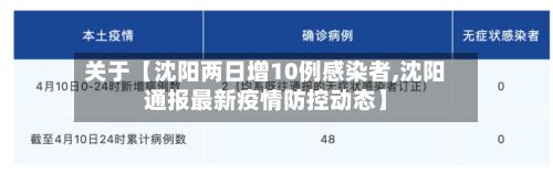 关于【沈阳两日增10例感染者,沈阳通报最新疫情防控动态】