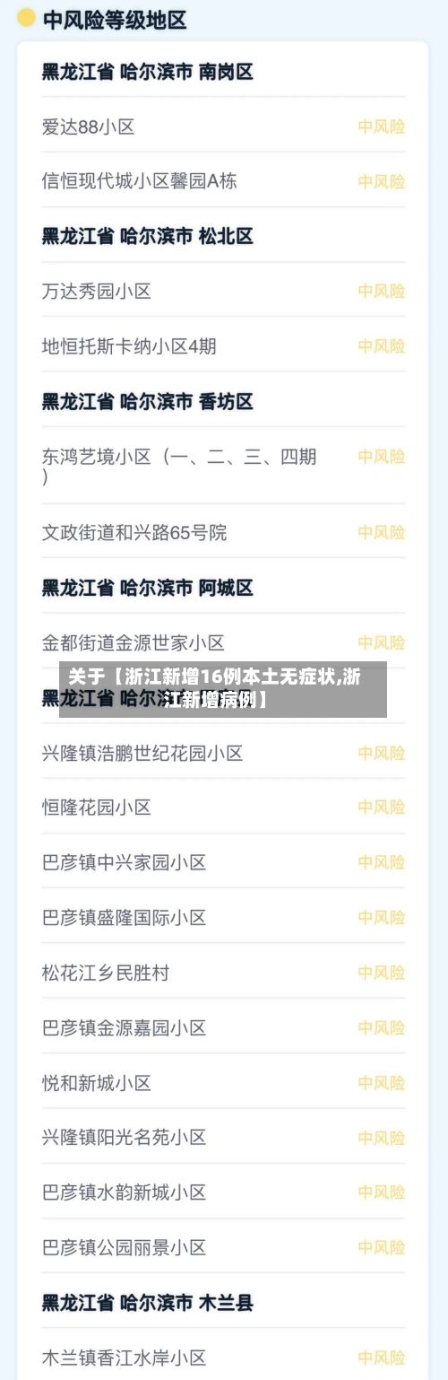 关于【浙江新增16例本土无症状,浙江新增病例】