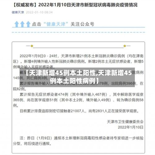 【天津新增45例本土阳性,天津新增45例本土阳性病例】