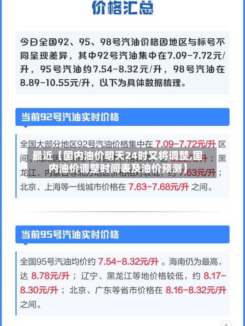 最近【国内油价明天24时又将调整,国内油价调整时间表及油价预测】-第2张图片