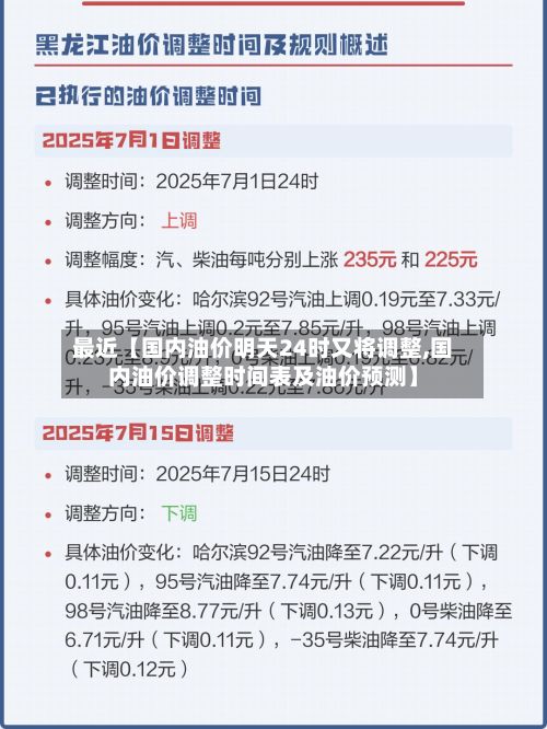 最近【国内油价明天24时又将调整,国内油价调整时间表及油价预测】