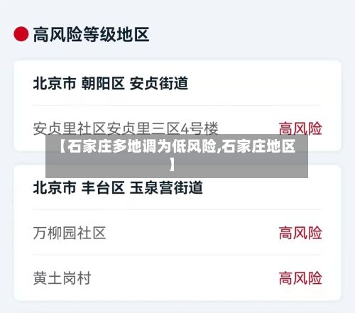 【石家庄多地调为低风险,石家庄地区】