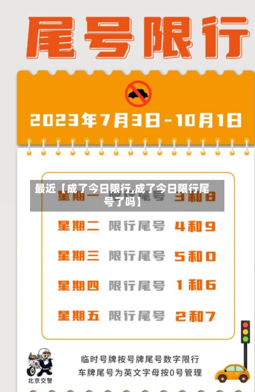 最近【成了今日限行,成了今日限行尾号了吗】