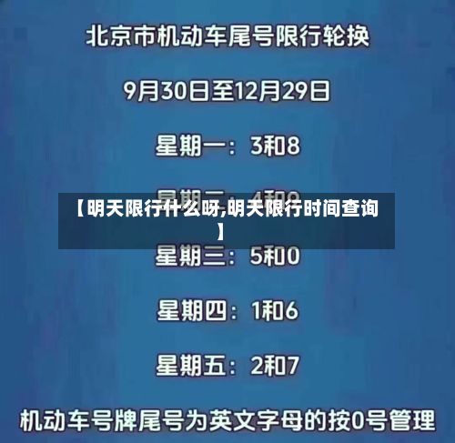 【明天限行什么呀,明天限行时间查询】