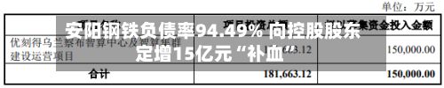 安阳钢铁负债率94.49% 向控股股东定增15亿元“补血”-第3张图片