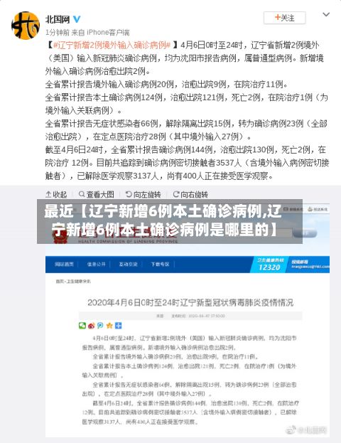 最近【辽宁新增6例本土确诊病例,辽宁新增6例本土确诊病例是哪里的】-第2张图片