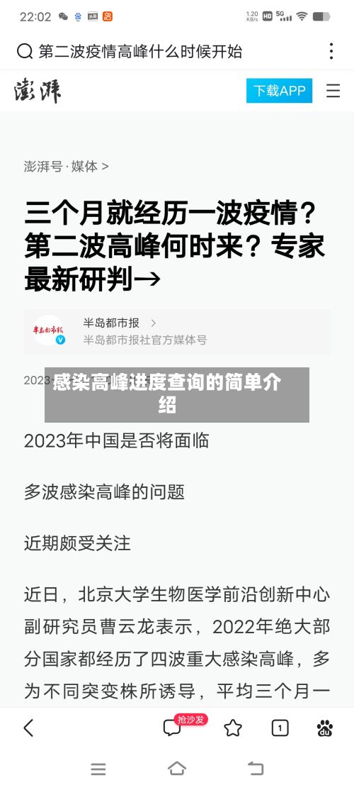 感染高峰进度查询的简单介绍