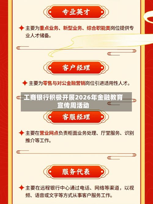 工商银行积极开展2026年金融教育宣传周活动