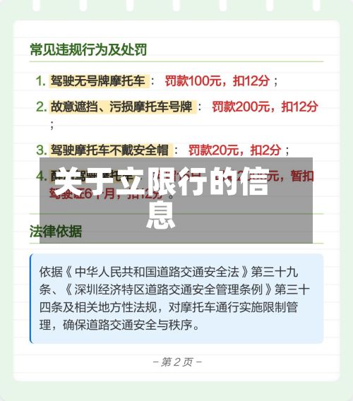 关于立限行的信息