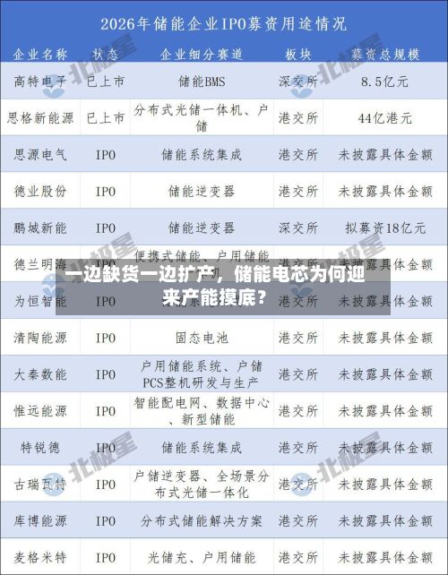 一边缺货一边扩产，储能电芯为何迎来产能摸底？-第2张图片
