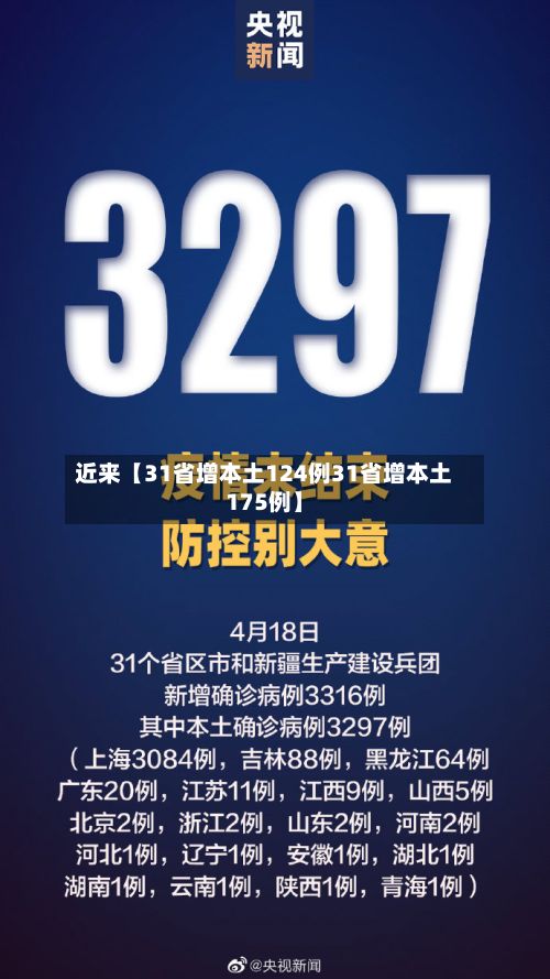 近来【31省增本土124例31省增本土175例】