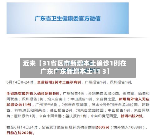 近来【31省区市新增本土确诊1例在广东广东新增本土11 3】