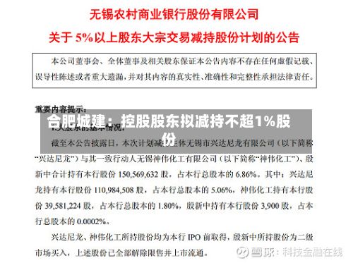 合肥城建:控股股东拟减持不超1%股份-第2张图片