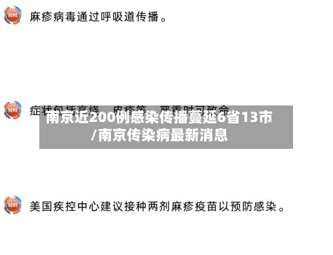南京近200例感染传播蔓延6省13市/南京传染病最新消息