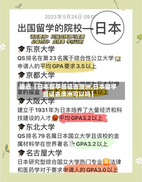 最近【日本留学签证去澳洲,日本留学签证去澳洲可以吗】-第3张图片