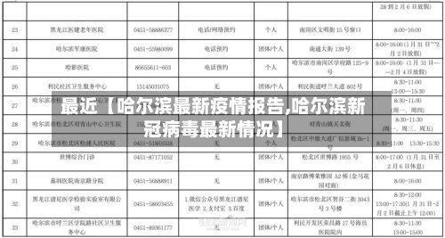 最近【哈尔滨最新疫情报告,哈尔滨新冠病毒最新情况】-第3张图片