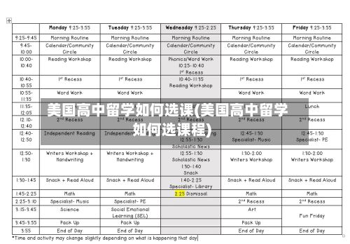 美国高中留学如何选课(美国高中留学如何选课程)