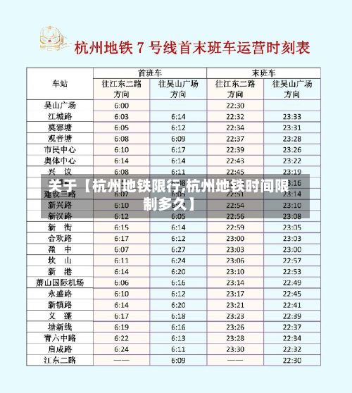 关于【杭州地铁限行,杭州地铁时间限制多久】-第1张图片