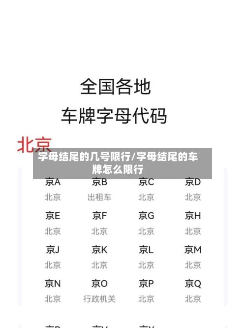 字母结尾的几号限行/字母结尾的车牌怎么限行-第3张图片
