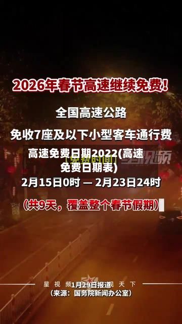 高速免费日期2022(高速免费日期表)-第2张图片