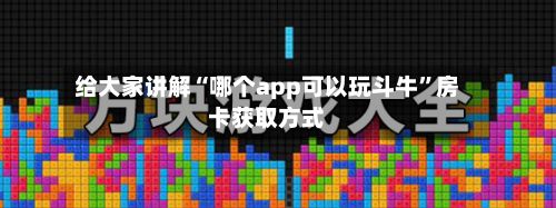 给大家讲解“哪个app可以玩斗牛”房卡获取方式-第2张图片