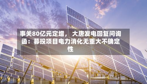 事关80亿元定增， 大唐发电回复问询函：募投项目电力消化无重大不确定性-第2张图片