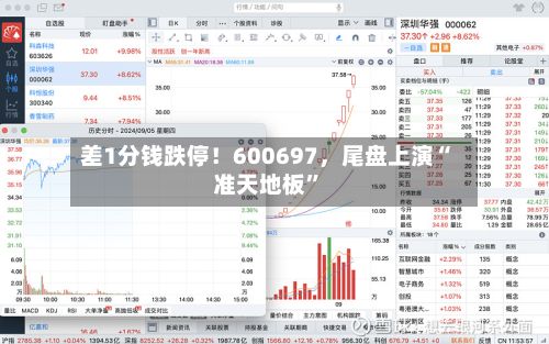 差1分钱跌停！600697，尾盘上演“准天地板”