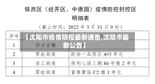 【沈阳市疫情防控最新通告,沈阳市最新公告】-第3张图片