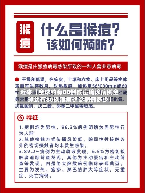 近来【全球约有80例猴痘确诊病例全球约有80例猴痘确诊病例多少】