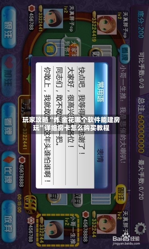 玩家攻略“炸 金花哪个软件能建房玩”详细房卡怎么购买教程-第3张图片